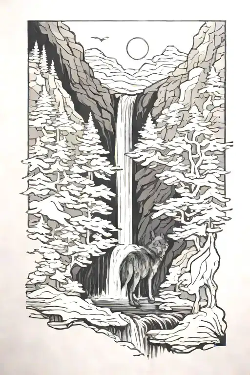 Wolf Mountain Waterfall Surrounded