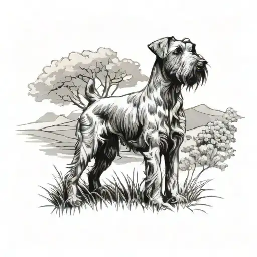 Irish Terrier In Countryside Scene