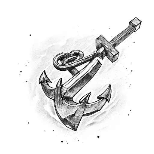 An Anchor Cut Down The Middle Starting To Split Apart