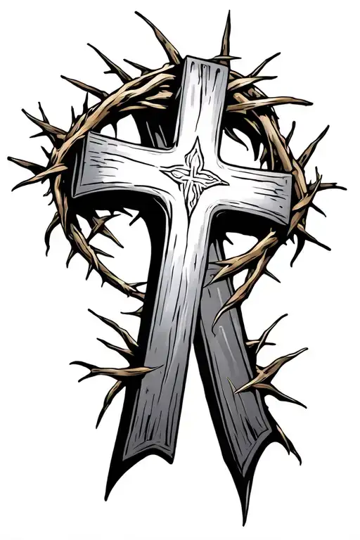 3 Nail Cross With Crown Of Thorns With Isaiah 41 10