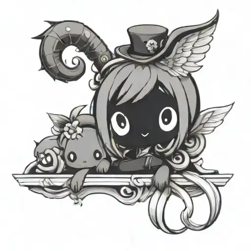 Kuromi And My Melody Angel Demon Combined