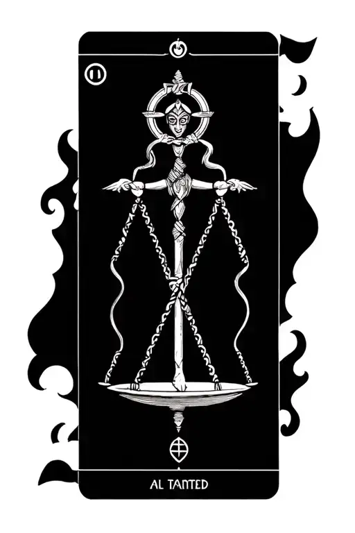 Tarot Card Libra Symbol Intertwined