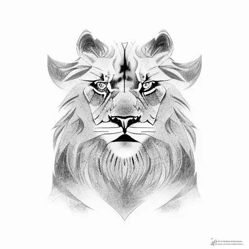 A Black And Grey Portrait Of Joseph Stalin With A Lion Mane