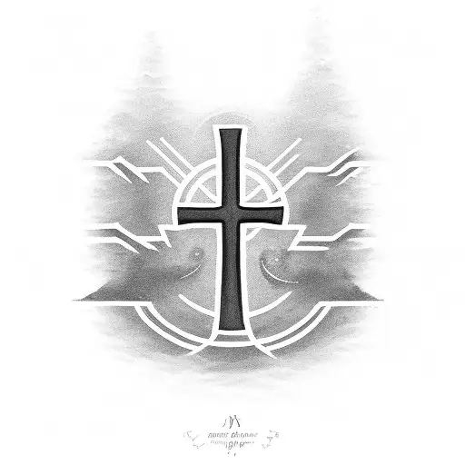 A Minimalist Black-grey Cross With Delicate Script Of 'Just To Live Is A Blessing'