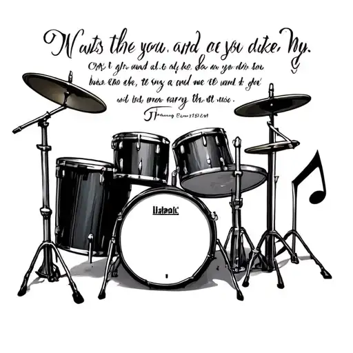 Bible Verse And Drum Set Surrounded My Music Notes