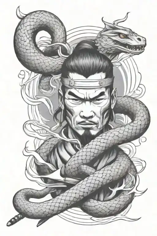 Samurai Sword And Snake Fore Arm Tattoo Design Inspired