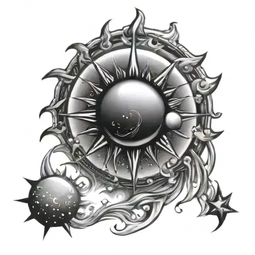 A Sun With Stars Around It