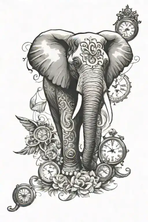 Elephant And Clocks