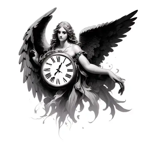 Clock Ticking Angel Full Sleeve