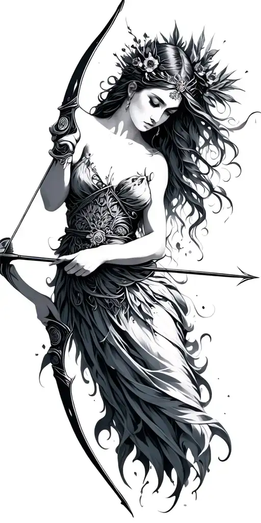 Artemis Goddess Bow And Arrow