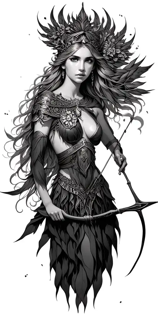 Artemis Goddess Bow And Arrow