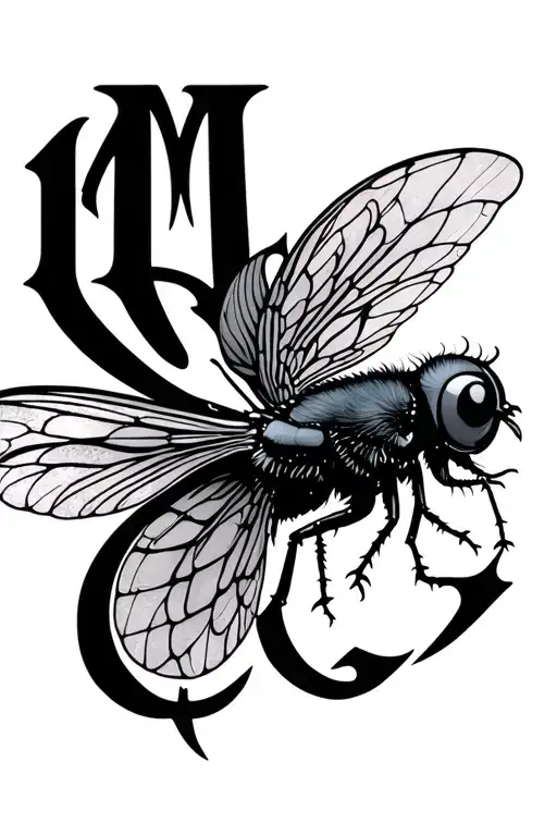 Fly Made From The Letters Of The Word Mucha