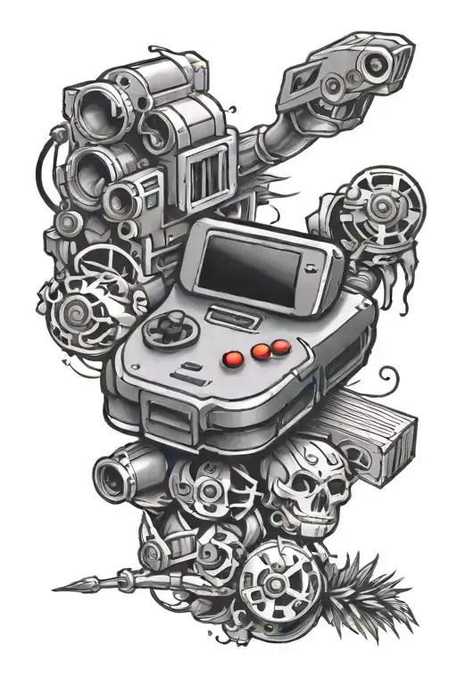 N64 Gaming Tattoo Design