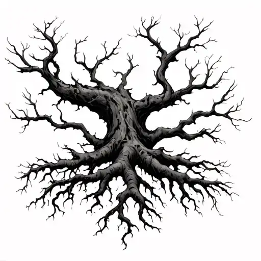 Tree Roots No Leaves Tattoo