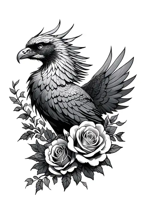 Phoenix With Roses Wrapped