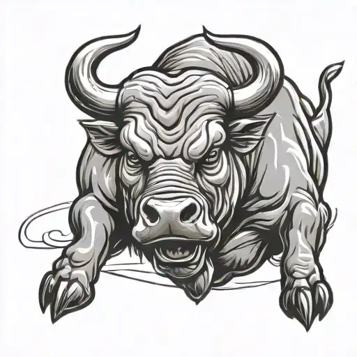 Angry Bull Realistic Cartoon Style