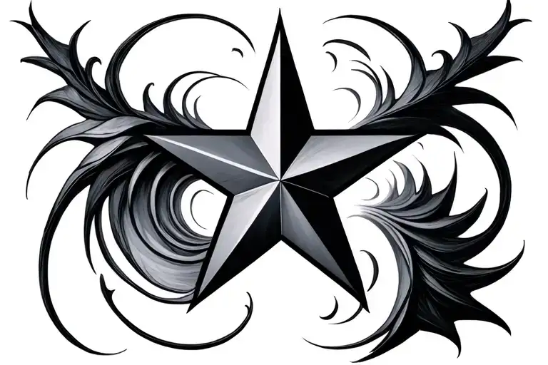 Spiral With 5 Pointed Star In Center