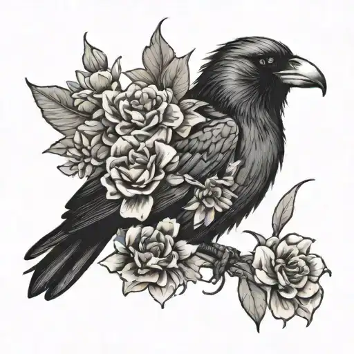 Flowers And Survival Crow Phoinex