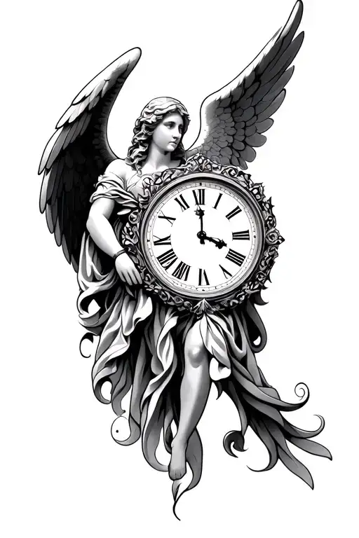 Clock Ticking Angel Full Sleeve