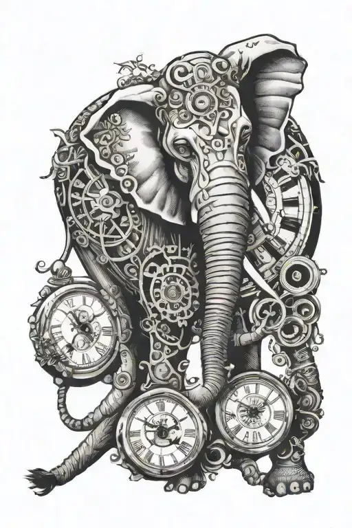 Elephant And Clocks