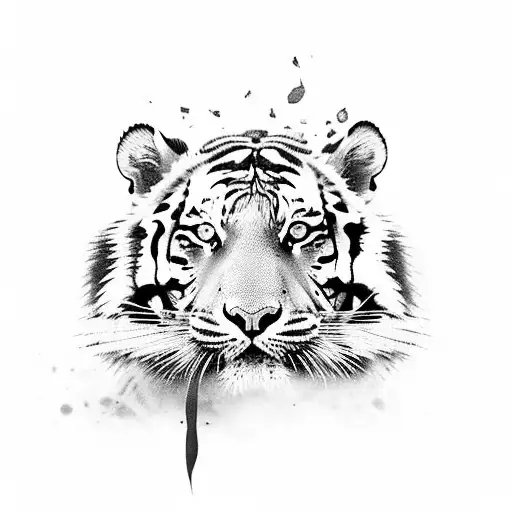 Tiger Coming Out Of Jungle With Paw Stuck Out To Kill