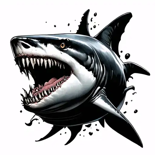 White Shark In A Creepy Way