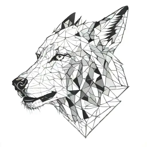 Wolf Face Geometric Design