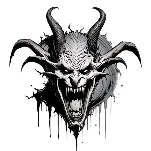 Demon Tearing Out Pf Skin