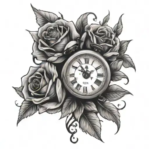 Angel Clock Rose Intertwined