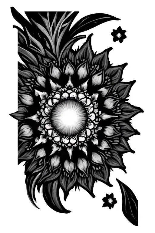 Mandala Design Incorporating Background Filler Tattoo Sun Morph