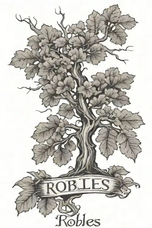 Last Name Robles And An Oak Tree