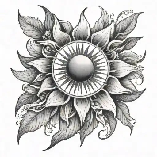 Sun And Flowers Growing