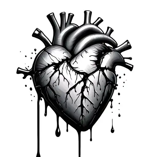 Broken Heart That Is Leaking Blood