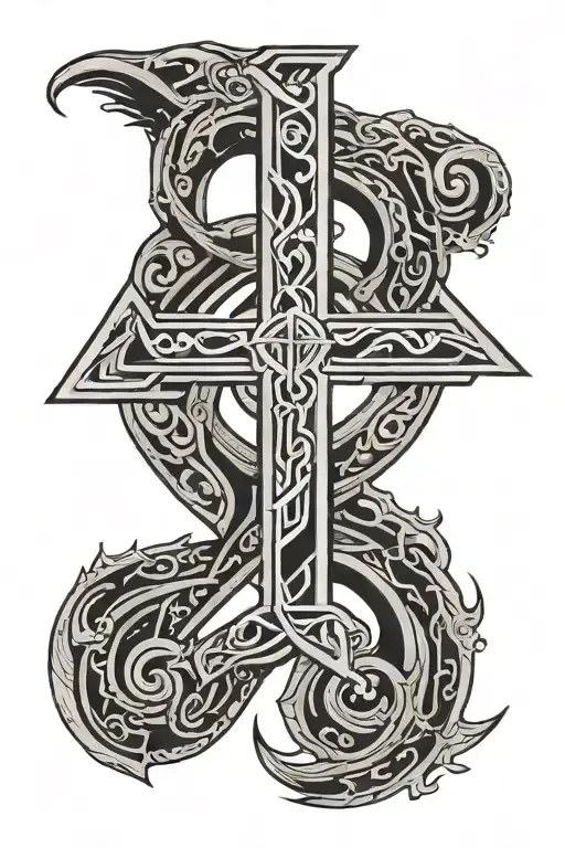 Geometrical Norns Tyr Nordic God Symbol