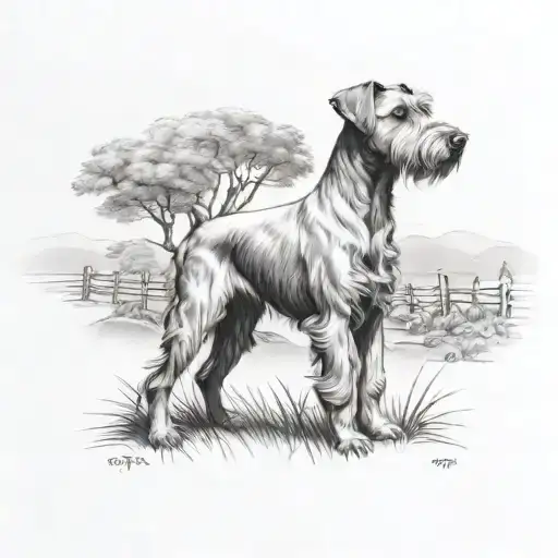 Irish Terrier In Countryside Scene