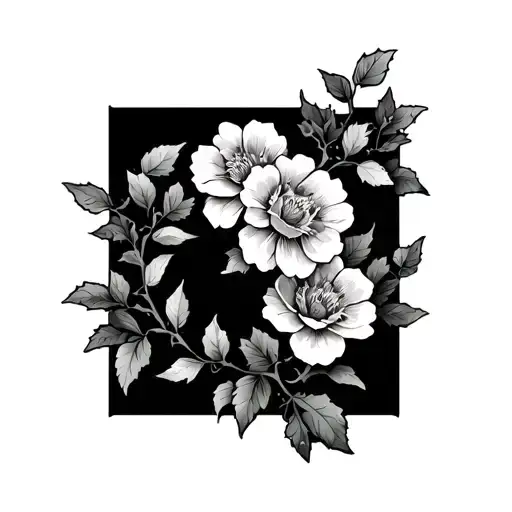 A Vine That Wraps Around The Forearm And Bicep With Flowers And Thorns