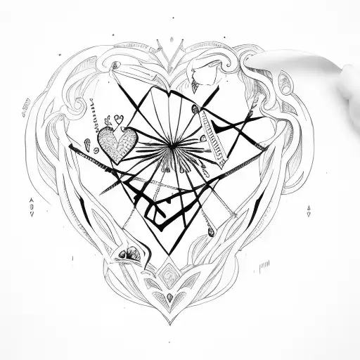 Bold Gothic Outline Of Love Heart