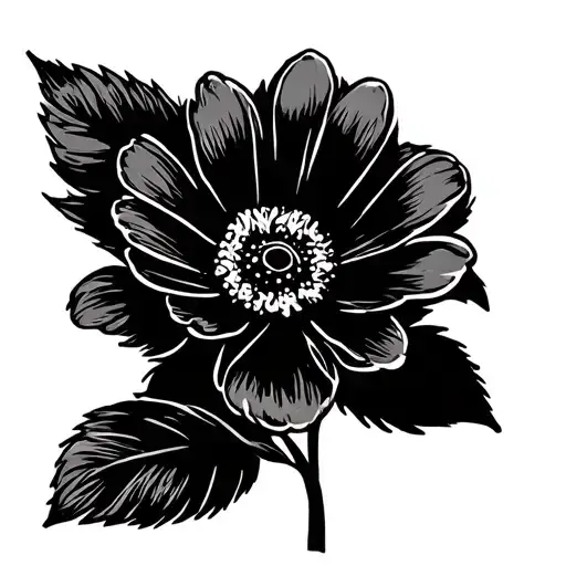 A Simple Flower Outline With A Cute Little Face