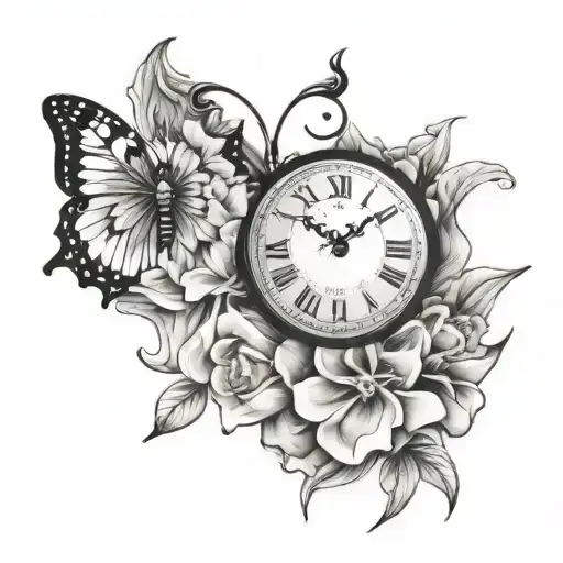 Butterfly Flower Clock