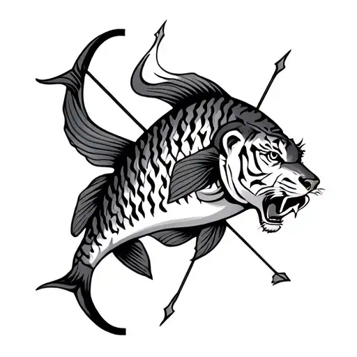 Tiger Bull Double Fish Bow Arrow With Tamil Numbers