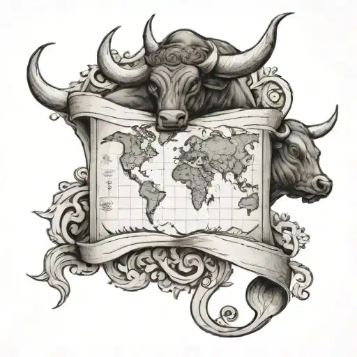 Scroll With Map And Bull