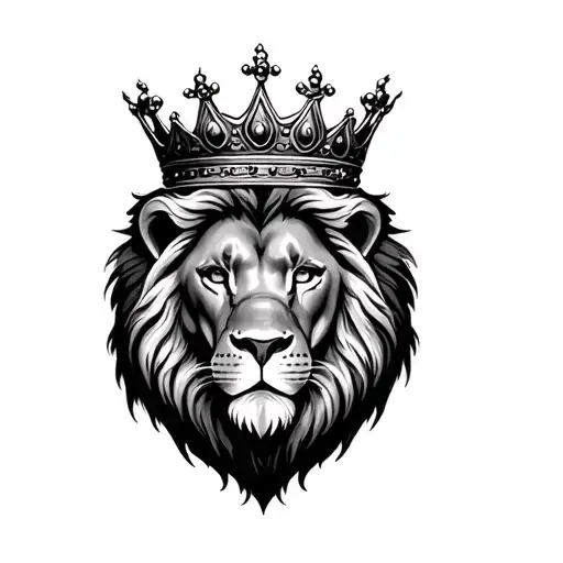 Realism Lion Wearing Crown