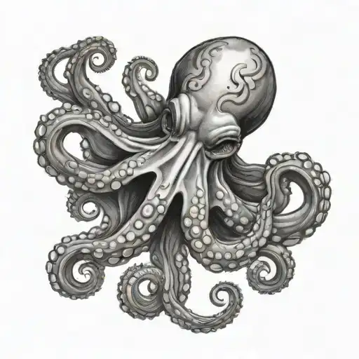 Octopus Full Sleeve Tattoo Featuring