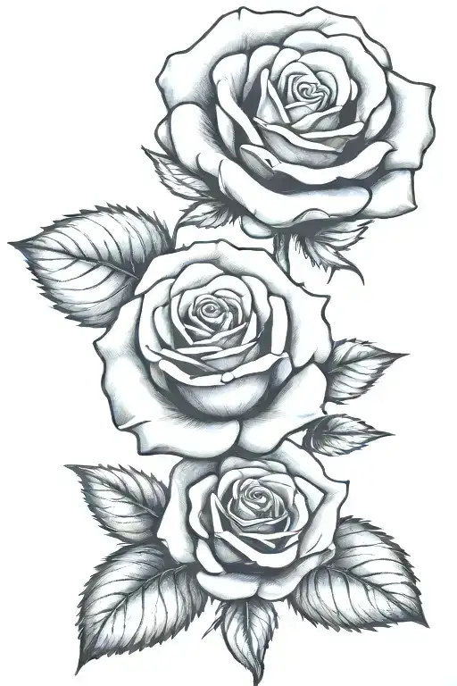 Rose With The Stem Spelling The Word Mia