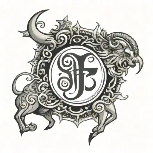 Prabhu Name With Taurus And Hindu Symbol Intertwined