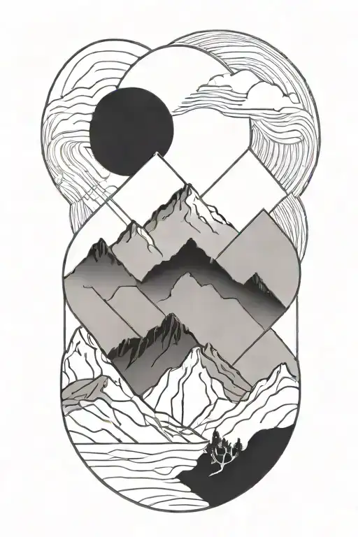 A Minimalist Geometric Mountain Range