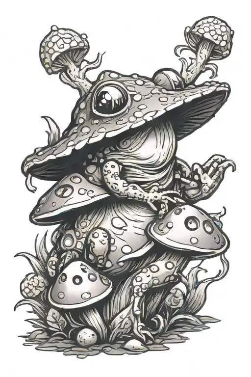 Mushroom Frog With D20 Dice