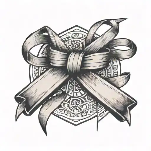 Karate Black Belt Tied Together With A Ribbon