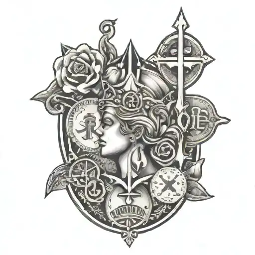 Womens Money Religion Symbols In One