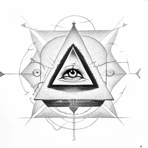 All Seeing Eye And Pyramid With The Word Manifestation